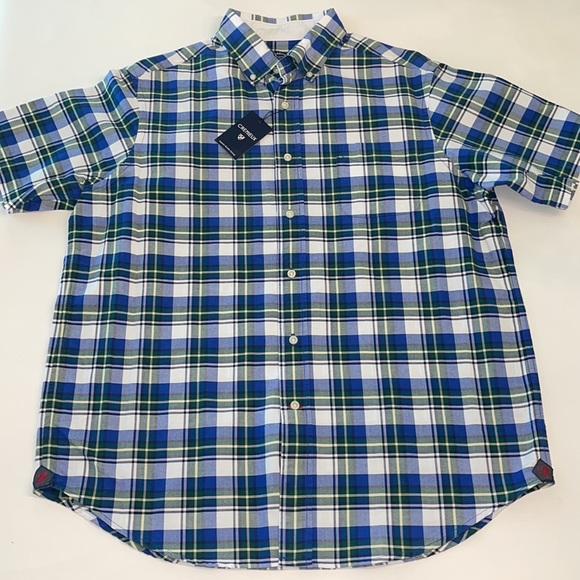 Cremieux Classics Cotton Short-Sleeve Button Down Blue Shirt Size Large NWT - Picture 6 of 15
